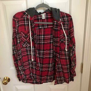 Forever 21 Hooded Flannel Size Small